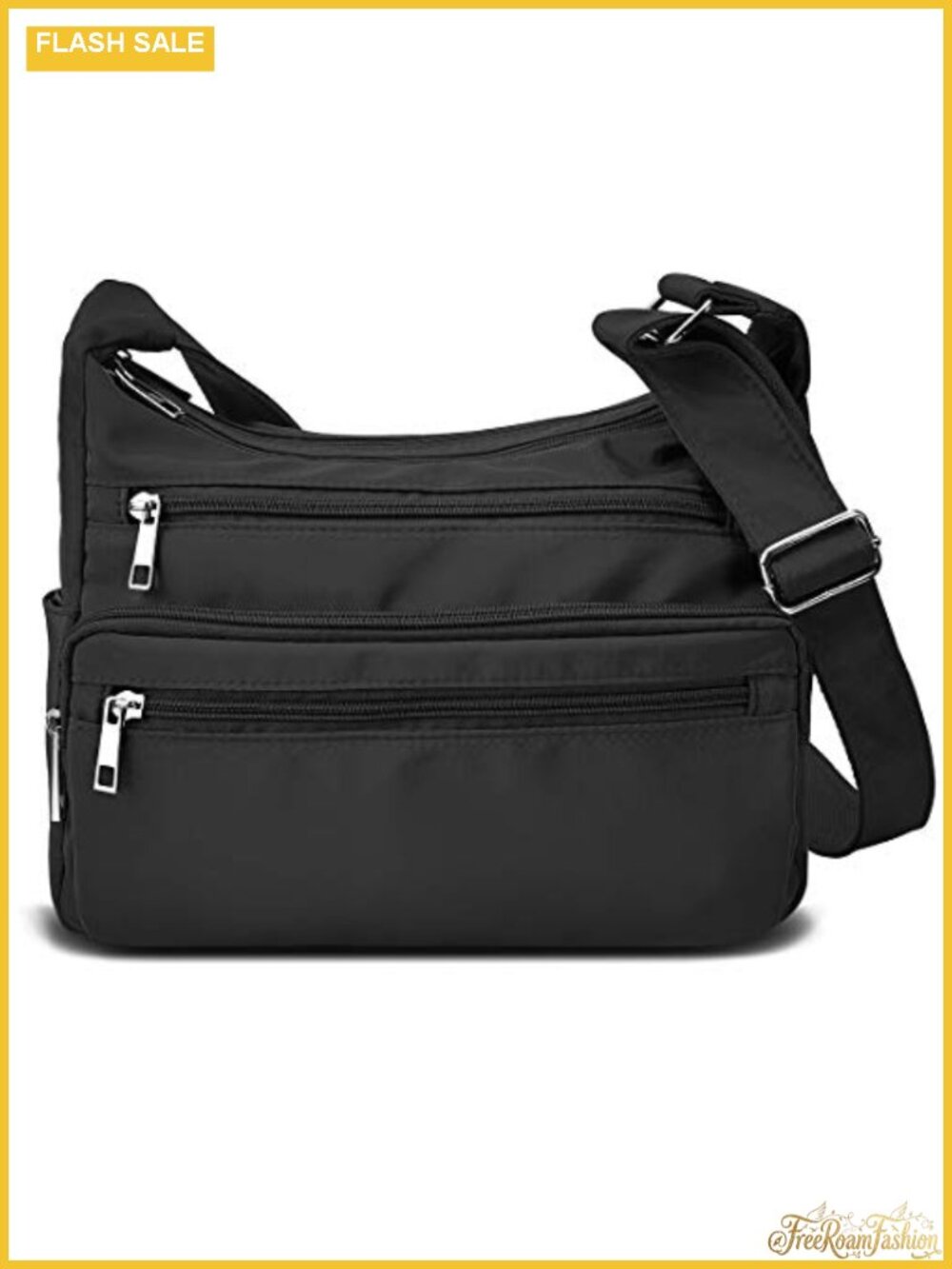 Women's RFID Blocking Nylon Multi Pocket Crossbody Bag Travel Handbag